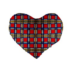 Plaid 4 Standard 16  Premium Heart Shape Cushions by ArtworkByPatrick