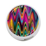 Multicolored Wave Distortion Zigzag Chevrons 2 Background Color Solid Black 4-Port USB Hub (One Side) Front