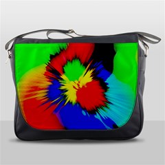Color Halftone Grid Raster Image Messenger Bag by Pakrebo