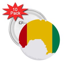 Guinea Flag Map Geography Outline 2 25  Buttons (10 Pack)  by Sapixe