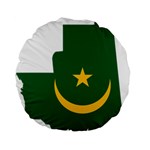 Mauritania Flag Map Geography Standard 15  Premium Flano Round Cushions Front