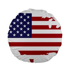 America Art Borders Cartography Standard 15  Premium Flano Round Cushions by Sapixe