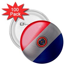 Paraguay Flag Country Nation 2 25  Buttons (100 Pack)  by Sapixe
