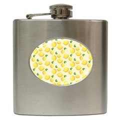 Fruits Template Lemons Yellow Hip Flask (6 Oz) by Pakrebo