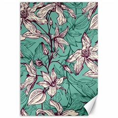 Vintage Floral Pattern Canvas 12  X 18  by Sobalvarro