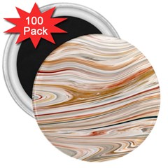 Brown And Yellow Abstract Painting 3  Magnets (100 Pack) by Simbadda