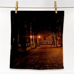 City Night Dark Architecture Lamps Face Towel by Sudhe