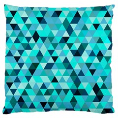 Teal Triangles Pattern Standard Flano Cushion Case (one Side) by LoolyElzayat
