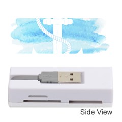 Anchor Watercolor Painting Blue Memory Card Reader (stick) by Sudhe