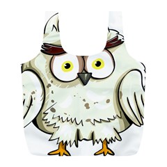 Owl Bird Eyes Cartoon Good Full Print Recycle Bag (l) by Sudhe