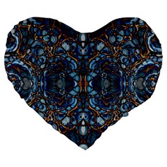 Colorful 64 Large 19  Premium Flano Heart Shape Cushions by ArtworkByPatrick