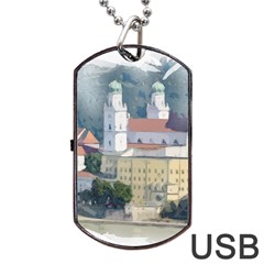 Architecture Old Sky Travel Dog Tag Usb Flash (two Sides) by Simbadda