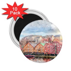 Architecture City Buildings River 2 25  Magnets (10 Pack)  by Simbadda