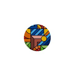 Colorful Geometric Mosaic Background 1  Mini Buttons by Vaneshart