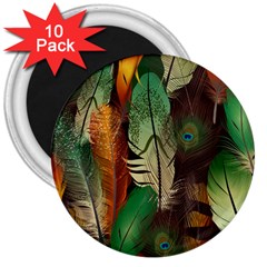 Feathers Realistic Pattern 3  Magnets (10 Pack)  by Vaneshart