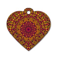 Mandala Vector Tribal Vintage Ethnic Seamless Pattern Print Dog Tag Heart (one Side) by Vaneshart