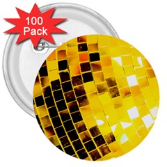 Golden Disco Ball 3  Buttons (100 Pack)  by essentialimage