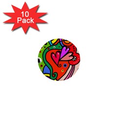 Seamless Doodle 1  Mini Buttons (10 Pack)  by Vaneshart