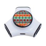 Bricks Abstract Seamless Pattern 3-Port USB Hub Front