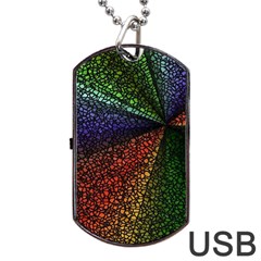 Abstract Colorful Pieces Mosaics Dog Tag Usb Flash (one Side) by Vaneshart
