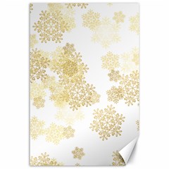 Christmas Gold Stars Snow Flakes  Canvas 24  X 36  by Lullaby