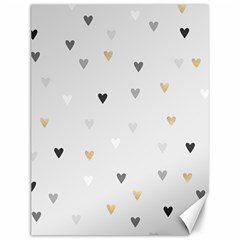 Grey Hearts Print Romantic Canvas 12  X 16  by Lullaby