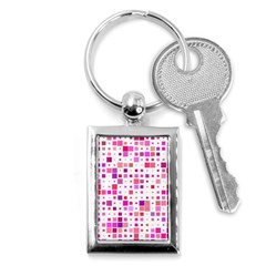 Background Square Pattern Colorful Key Chain (rectangle) by Simbadda