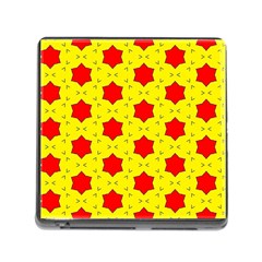 Pattern Red Star Texture Star Memory Card Reader (square 5 Slot) by Simbadda