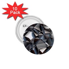 Triangles Polygon Color Silver Uni 1 75  Buttons (10 Pack) by Simbadda