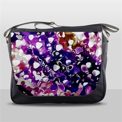 Paint Texture Purple Watercolor Messenger Bag by Simbadda