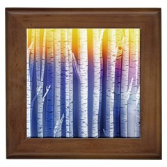 Birch Tree Background Scrapbooking Framed Tile by Simbadda