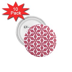 White Background Red Flowers Texture 1 75  Buttons (10 Pack) by Simbadda