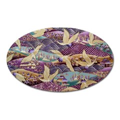 Textile Fabric Cloth Pattern Oval Magnet by Wegoenart