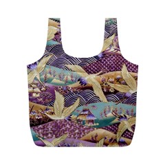 Textile Fabric Cloth Pattern Full Print Recycle Bag (m) by Wegoenart