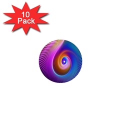 3d Abstract Fractal Bright 1  Mini Buttons (10 Pack)  by Vaneshart