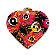 Abstract Clutter Dog Tag Heart (two Sides) by Vaneshart