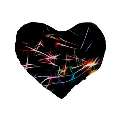 Lights Star Sky Graphic Night Standard 16  Premium Flano Heart Shape Cushions by HermanTelo