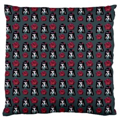 Girl Flower Pattern Grey Large Flano Cushion Case (one Side) by snowwhitegirl
