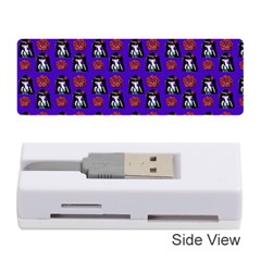 Girl Flower Pattern Royal Blue Memory Card Reader (stick) by snowwhitegirl