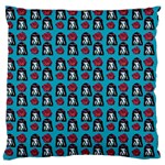 Girl Flower Pattern Blue Standard Flano Cushion Case (Two Sides) Back