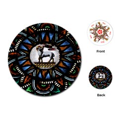 Spain Catalonia Montserrat Church  Stained Glass Playing Cards Single Design (round) by Wegoenart