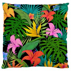 Tropical Greens Large Flano Cushion Case (two Sides) by Sobalvarro