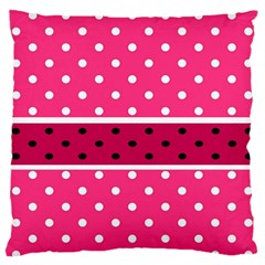 Polka Dots Two Times 2 Black Large Flano Cushion Case (two Sides) by impacteesstreetwearten