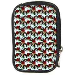 Vintage Hippie Girl Pattern Blue Compact Camera Leather Case by snowwhitegirl