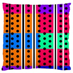 Polka Dots Two Times 5 Black Large Flano Cushion Case (two Sides) by impacteesstreetwearten