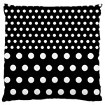 Polka Dots Two Times 11 Black Large Flano Cushion Case (Two Sides) Back