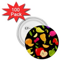 Vector Seamless Summer Fruits Pattern Black Background 1 75  Buttons (100 Pack)  by Vaneshart