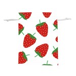 Seamless Pattern Fresh Strawberry Lightweight Drawstring Pouch (S) Back