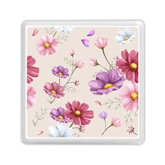 Vector Hand Drawn Cosmos Flower Pattern Memory Card Reader (square) by Sobalvarro