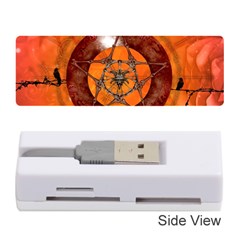 Awesome Skull On A Pentagram With Crows Memory Card Reader (stick) by FantasyWorld7